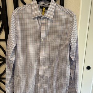 Banana Republic Men’s Light Blue & red Gingham Dress Shirt